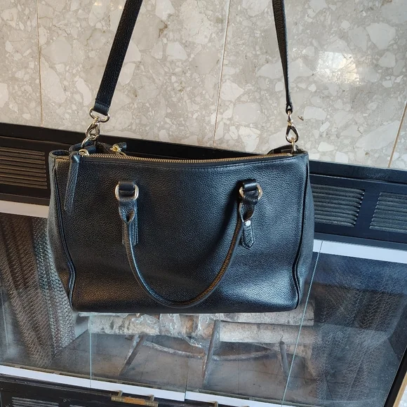 Kate Spade Mulberry Leighann Tote Large Black Leather Logo Strap